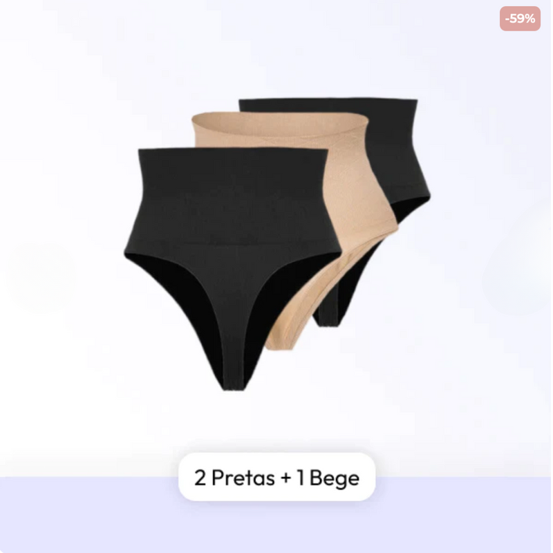 Calcinha Modeladora CurveShaper® Com Barbatanas - (Compre 1 e Leve 3) - Promoção Válida Apenas Hoje!